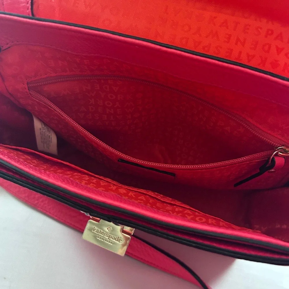 Kate Spade Wesley Place Small Laurel Satchel Colorblock Pink Cream Leather Bag